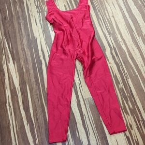 Red Sleeveless Jumpsuit Unitard